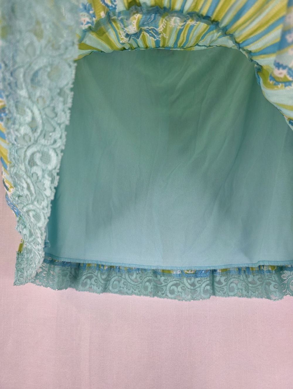 My Michelle 2000s Y2K Tiered Paisley Mini Fairy Mermaid Skirt Turqouise Size L - Picture 7 of 14